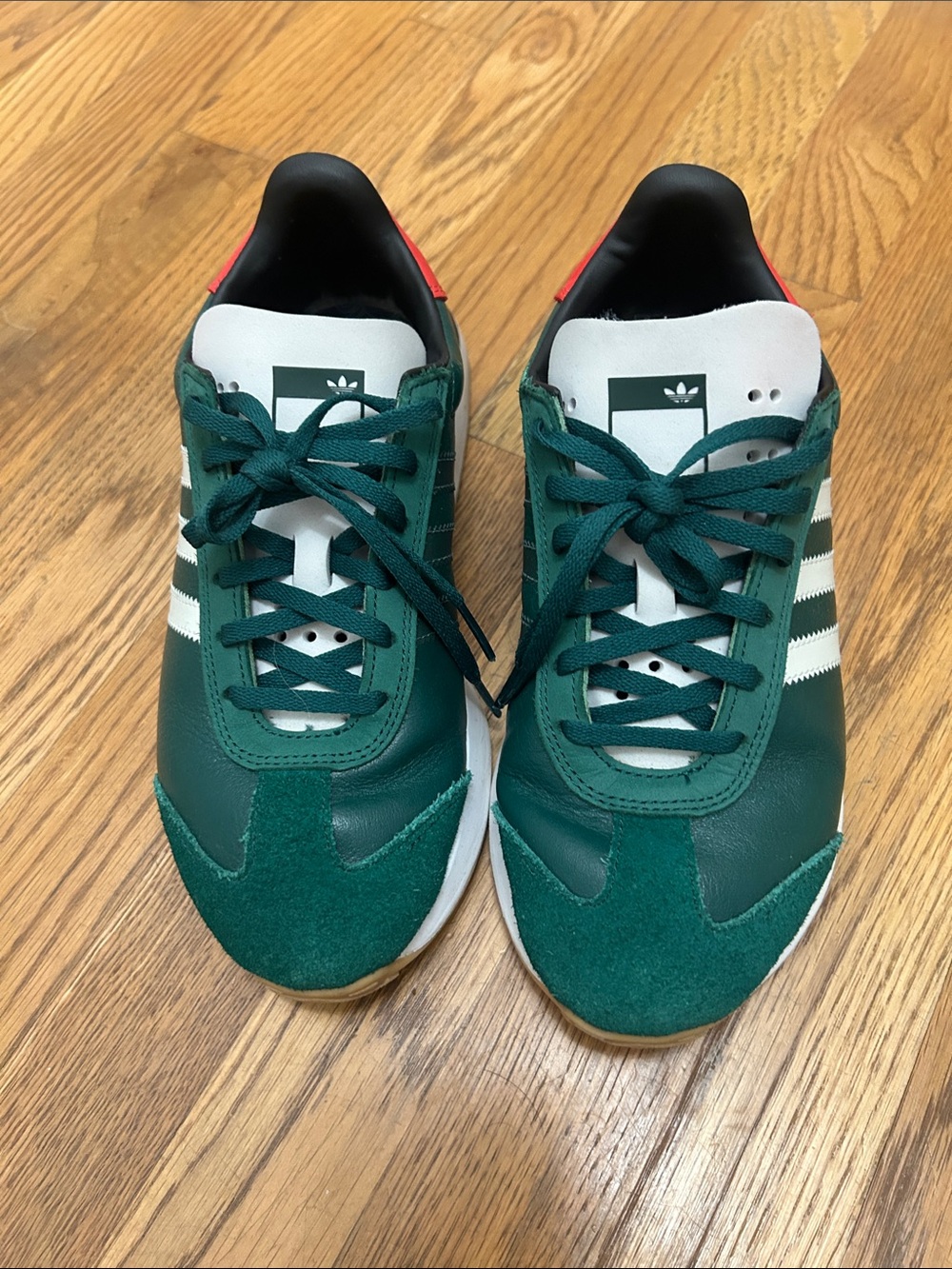 adidas Green orange Trainers with White Stripes 7 - Picture 2 of 6